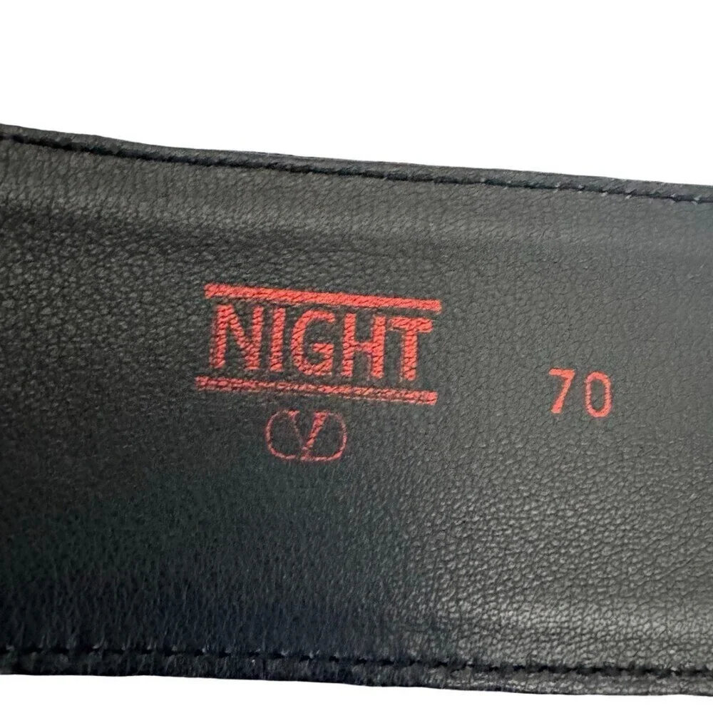 Vintage Valentino Night Black Beaded Fabric Leather Waist Belt xs 80s
